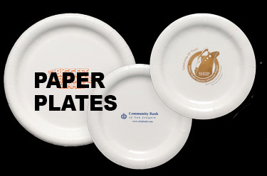 Custom printed paper plates, custom printed plastic plates, butler trays